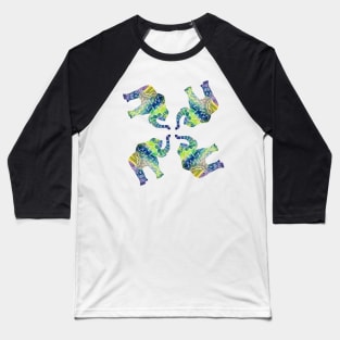 Patchwork Elephant Spiral Baseball T-Shirt